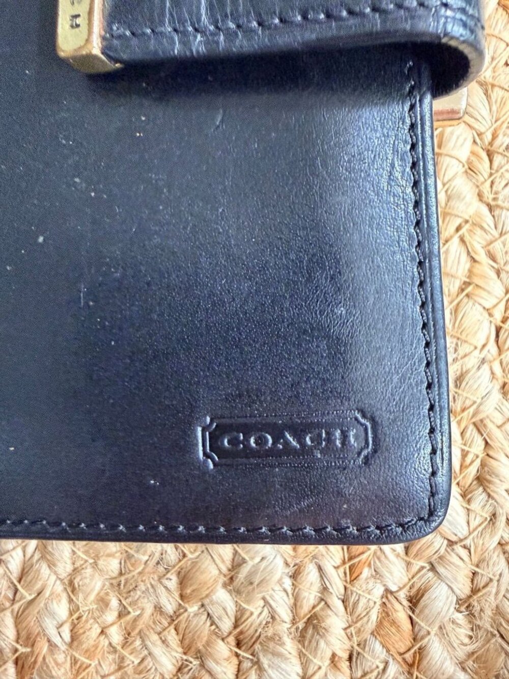 Coach Black Leather Bifold Wallet Snap Flap Closure Kisslock Coin Purse VGUC - Picture 5 of 5